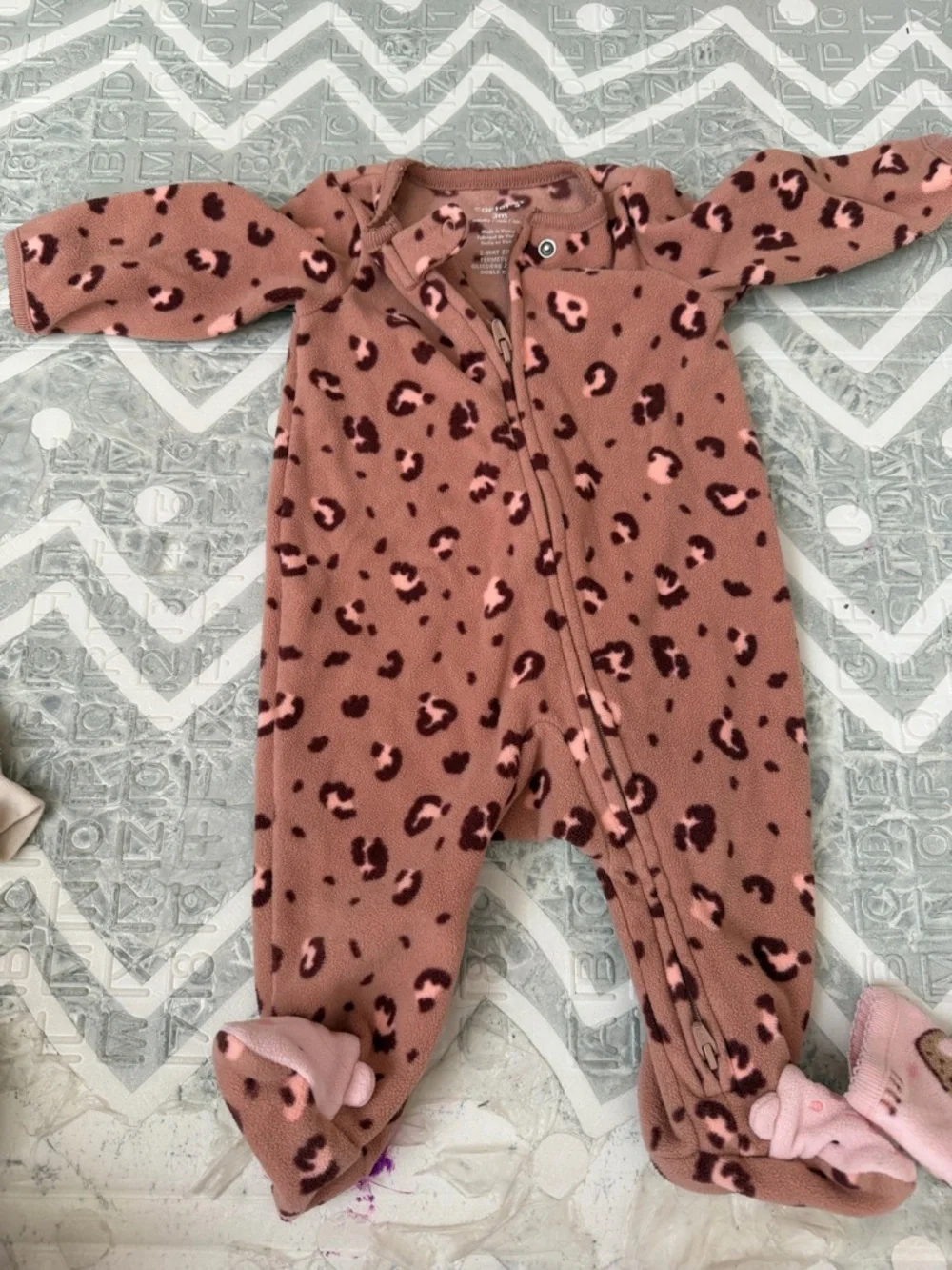 Carter's 4-Pack Footie Sleepers in Pink, Mauve, Sage & Cream 0-3 M bundles